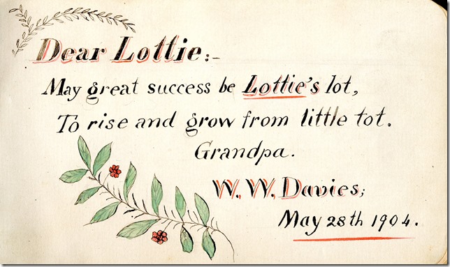 Autograph book of Charlotte Davies given to her by Joseph Bowman Davies (1)